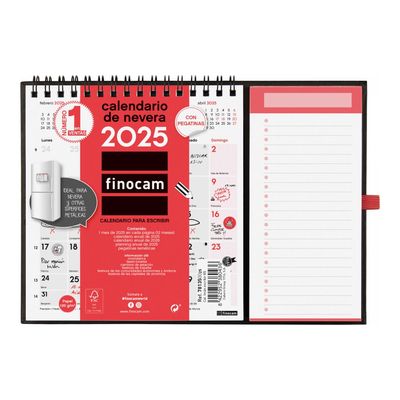 8422952380436-Finocam - Calendrier - 2025 - neutre - mois à afficher - XS - 140 x 150 mm - daté - numéroté-Front-0
