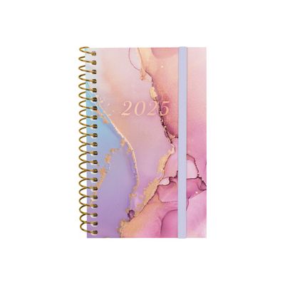 8422952387886-Finocam - Agenda - 2025 - semainier - reliure à spirale - E3 - 79 x 127 mm - goldy - polypropylè-Front-0
