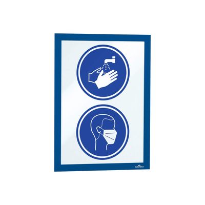4005546406022-Durable Duraframe - Cadre d'affichage adhésif - A4 - bleu-Left-angle-4