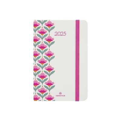 3664447181059-Oberthur Anahita - Agenda - 2025 - semainier - mini - 100 x 150 mm - 128 pages -  blanc - rétro --Front-0