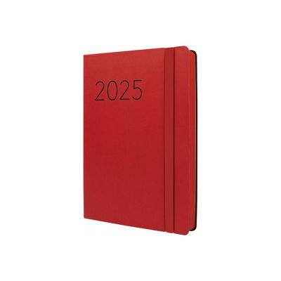 8422952382126-Finocam Flexi Lisa - Agenda - 2025 - 1 jour par page - FA5 - A5 (148 x 210 mm) - rouge - pol-Right-angle-0