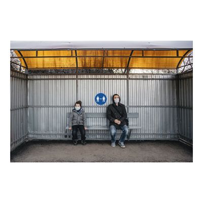 3130630670209-Exacompta - Pictogramme - gardez vos distances - 200 x 200 mm - bleu-Front-4