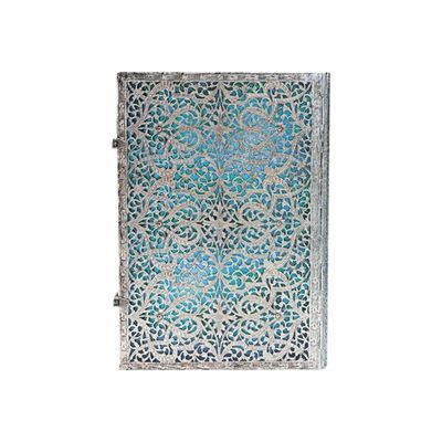 9781439725597-Paperblanks Silver Filigree Collection Maya Blue Grande - Journal - reliure piquée - 210 x 300 mm - 2-Back-0