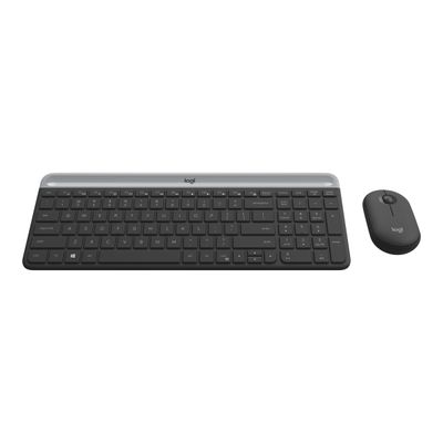5099206086463-Logitech MK470 - Ensemble clavier et souris sans fil - ultra fin - Azerty - graphite-Multi-angle-0