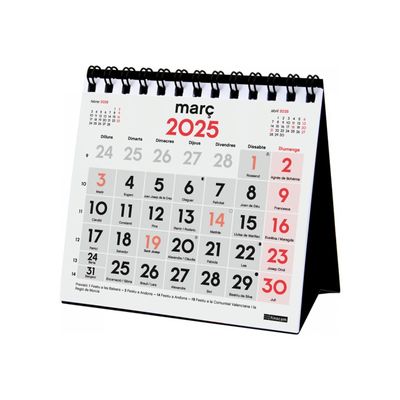 8422952380443-Finocam - Calendrier - de bureau - 2025 - mois à afficher - XXS - 110 x 100 mm - daté-Right-angle-0