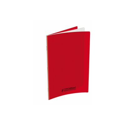 3020120105901-Conquérant Classique - Cahier polypro 24 x 32 cm - 140 pages - grands carreaux (Seyes) - rou-Left-angle-0