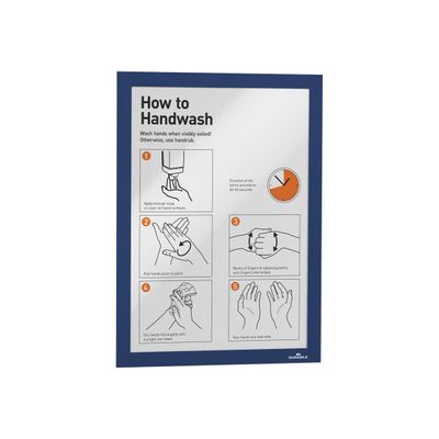 4005546405209-Durable Duraframe - 2 Cadres d'affichage adhésif - A4 - bleu-Left-angle-5