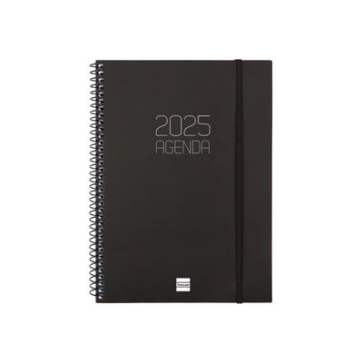 8422952386322-Finocam Opaque - Agenda - 2025 - semainier - reliure à spirale - E10 - 155 x 212 mm - noir - poly-Front-0
