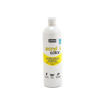 3167863647012-Pebeo Acrylcolor - Peinture - acrylique à base d'eau - blanc - brillant - 1 L-Front-0