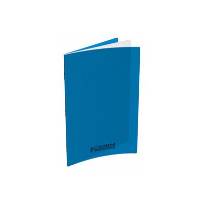 3020120108612-Conquérant Classique - Cahier polypro 24 x 32 cm - 96 pages - petits carreaux (5x5mm) - bleu-Left-angle-0