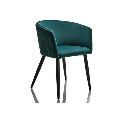 3253310543584-Burocean Ema - Chaise - accoudoirs - velvet polypropylene - vert canard-Left-angle-0