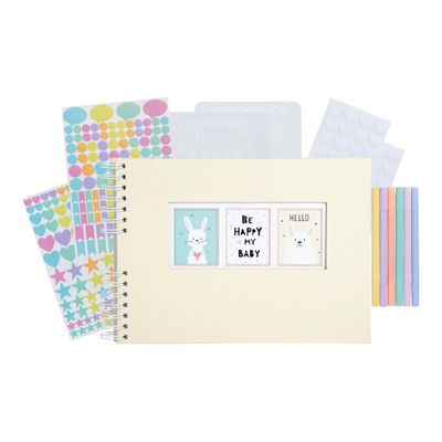 3130630168072-Exacompta ScrapAddict - Carnet de notes - reliure à anneaux métalliques - 320 x 220 mm - 50 pages - papier blanc - pastel yellow cover - cart-Front-0