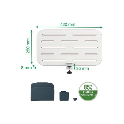 4002432138449-Leitz Ergo Small - Pegboard desk organizer - carte MDF - blanc-Front-9