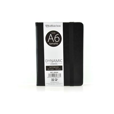 8435258806661-Office Box Dynamic Classic - Cahier de notes - A6 - 105 x 145 mm - 96 feuilles / 192 pages - noir -Front-1