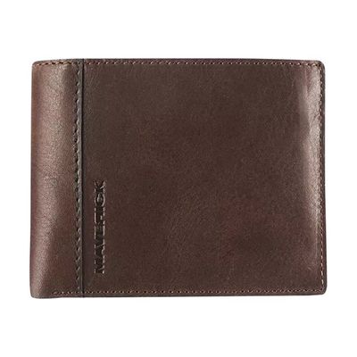 5413082195505-Maverick brown - Portefeuille - RFID, with 2 banknote pockets - cuir de vachette pleine fleur tann-Front-0
