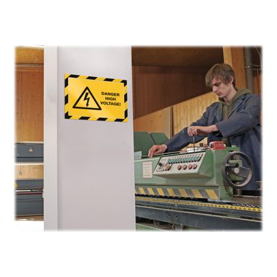 4005546406572-Durable Duraframe Magnetic Security - Cadre d'affichage magnétique bicolore - A4 - jaune/noi-Left-angle-8