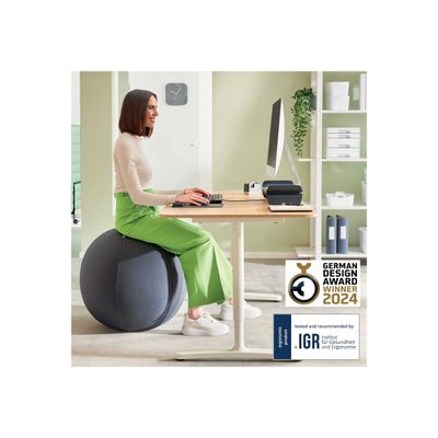 4002432134793-Leitz Ergo Active - Chaise à billes - ergonomique - housse en tissu - gris foncé-Front-12