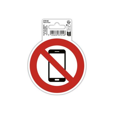 3130630670148-Exacompta - Pictogramme - utilisation des téléphones portables interdite - 100 x 100 mm - rouge-Front-4