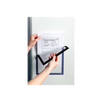 4005546405681-Durable Duraframe Magnetic - 5 Cadres d'affichage magnétiques - A4 - bleu - pour surfaces métall-Front-4