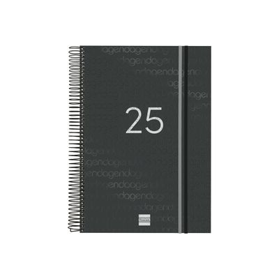 8422952387183-Finocam - Agenda - 2025 - 1 jour par page - reliure à spirale - E40 - A4 (210 x 297 mm) - noir - -Front-0
