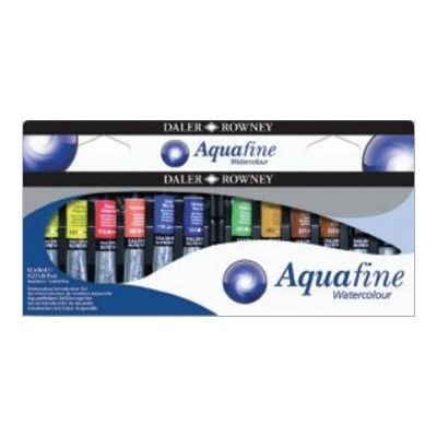 5011386123288-Daler-Rowney Aquafine - 12 tubes d'aquarelle - 8 ml - couleurs assorties-Front-0