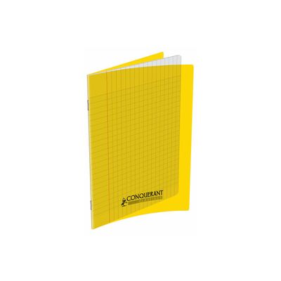 3020120004921-Conquérant Classique - Cahier polypro 17 x 22 cm - 48 pages - grands carreaux (Seyes) - jaun-Left-angle-0