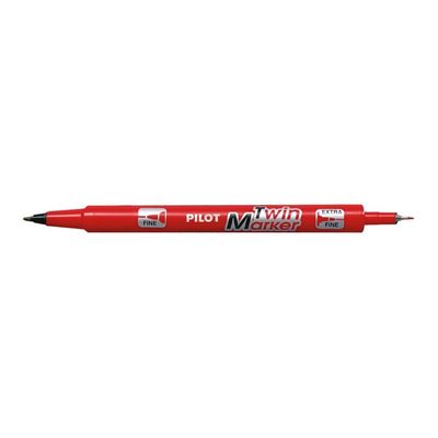 4902505342097-Pilot TWIN MARKER - Marqueur permanent - double pointe fine et extra fine - rouge-Left-angle-0