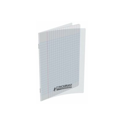3020120014630-Conquérant Classique - Cahier polypro 17 x 22 cm - 48 pages - grands carreaux (Seyes) - tran-Left-angle-0