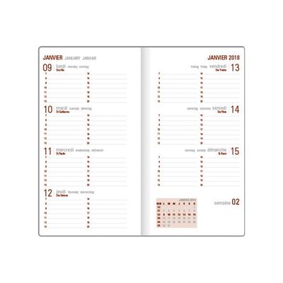 3664447206004-Oberthur Néo Flex 16 Pocket - Agenda - semainier - 89 x 165 mm - papier blanc - couverture bleu m-Front-1