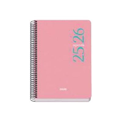 8421938520699-Dohe Esencial - Agenda - 2025 - 2026 - semainier - reliure à spirale - A5 (150 x 210 mm) - 72 pages - rose-Front-0