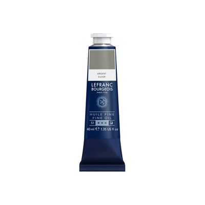 3013643018056-Lefranc Bourgeois - Peinture à l'huile - teinte argentée - opaque - fine - 40 ml-Front-0