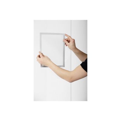 4005546978482-Durable Duraframe Poster Sun - Cadre d'affichage vitrostatique - A3 - argent-Left-angle-1