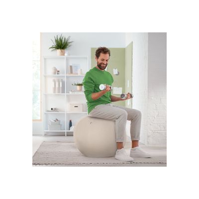 4002432134762-Leitz Ergo Active - Chaise à billes - ergonomique - housse en tissu - gris-Left-angle-8
