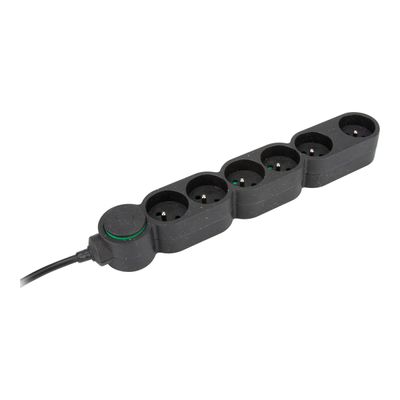3545411896585-zenitech Home Green - Multiprises avec 6 prises 16A + interupteur -  3680 Watt - 1.5 m cordon-Left-angle-0
