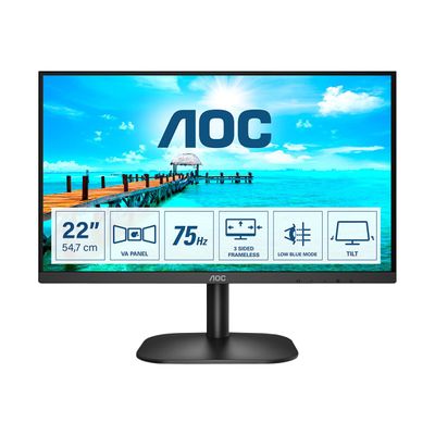 4038986127165-AOC 22B2H - Écran LED - 22" (21.5" visualisable) - Full HD (1080p) - HDMI, VGA - noir-Front-3
