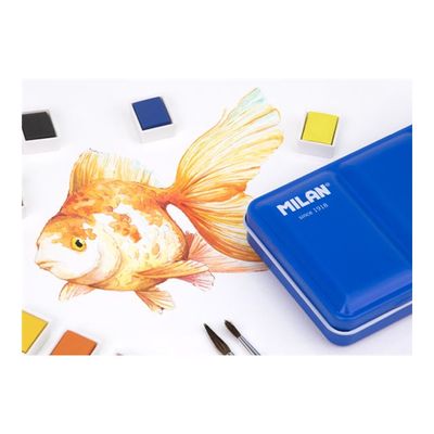 8411574101727-MILAN - Ensemble de peinture - 24 parties - aquarelle - 24 couleurs - couleurs assorties - opaq-Close-up-4