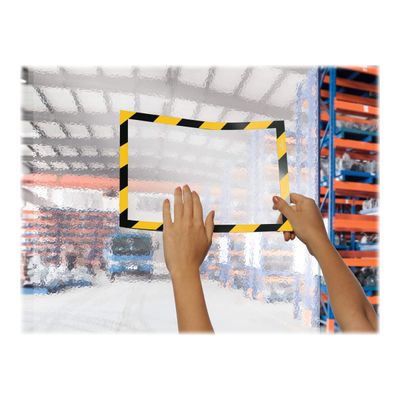 4005546406572-Durable Duraframe Magnetic Security - Cadre d'affichage magnétique bicolore - A4 - jaune/noi-Left-angle-9