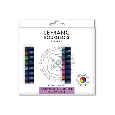 3013648063105-Lefranc Bourgeois Louvre - Boîte de 24 pastels à l'huile - couleurs assorties-Front-1