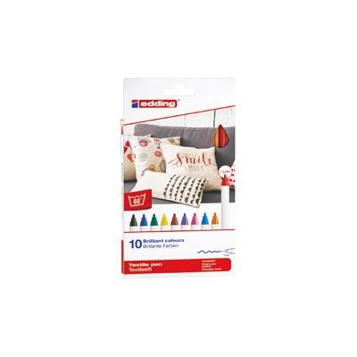 4057305013576-edding textile 4600 - Feutre - permanent - couleurs assorties - encre pigmentée à base d'eau - 1-Front-0