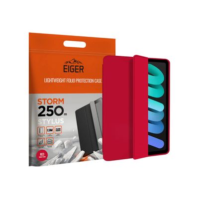 5055821768092-Eiger Storm 250M - Étui à rabat (folio) pour Apple iPad mini (6ème génération) - rouge-Left-angle-3