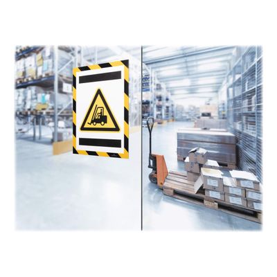 4005546406572-Durable Duraframe Magnetic Security - Cadre d'affichage magnétique bicolore - A4 - jaune/no-Right-angle-4