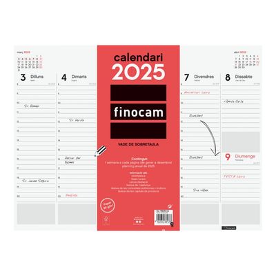 8422952380788-Finocam Vade - Planificateur - de bureau - 2025 - neutre - semainier - 420 x 310 mm - daté-Front-0