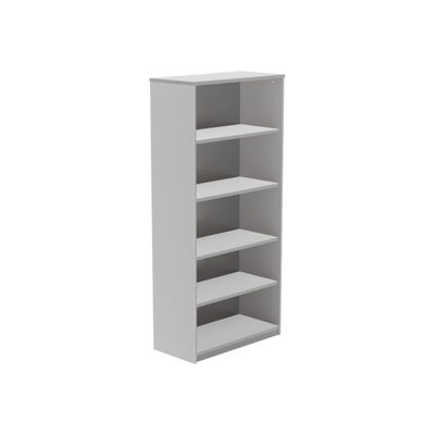 8427951996060-rocada STORE - Bibliothèque - 4 étagères - mélamine - gris, aluminium-Left-angle-0