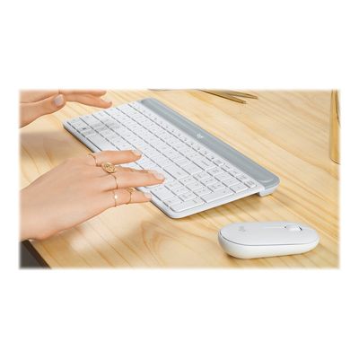5099206086555-Logitech Slim Wireless Combo MK470 - Ensemble clavier et souris - blanc cassé-Right-angle-5