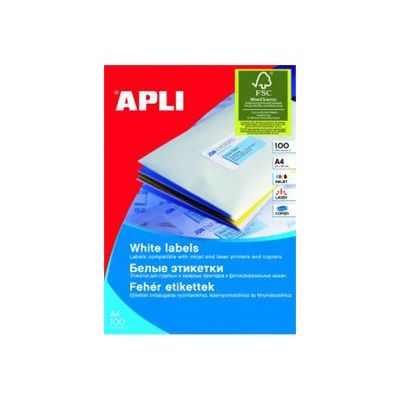 8410782012801-APLI PAPER - Auto-adhésif - blanc - A6 (105 x 148 mm) 400 unités (100 feuille(s) x 4) étiquette-Front-0