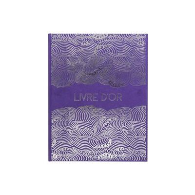 3130630473039-Exacompta Japan - Livre d'or - 270 x 220 mm - 50 feuilles / 100 pages - papier blanc - impressions japonaises - couverture violette - cart-Front-0