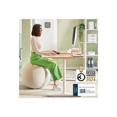 4002432134762-Leitz Ergo Active - Chaise à billes - ergonomique - housse en tissu - gris-Front-10