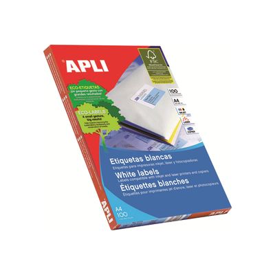 8410782012801-APLI PAPER - Auto-adhésif - blanc - A6 (105 x 148 mm) 400 unités (100 feuille(s) x 4) étiq-Left-angle-1