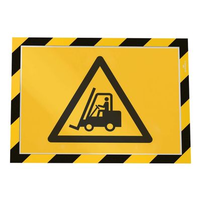 4005546406572-Durable Duraframe Magnetic Security - Cadre d'affichage magnétique bicolore - A4 - jaune/noir-Front-2