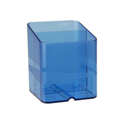 9002493099692-Exacompta Pen-Cube - Pot à crayons bleu royal translucide-Left-angle-1